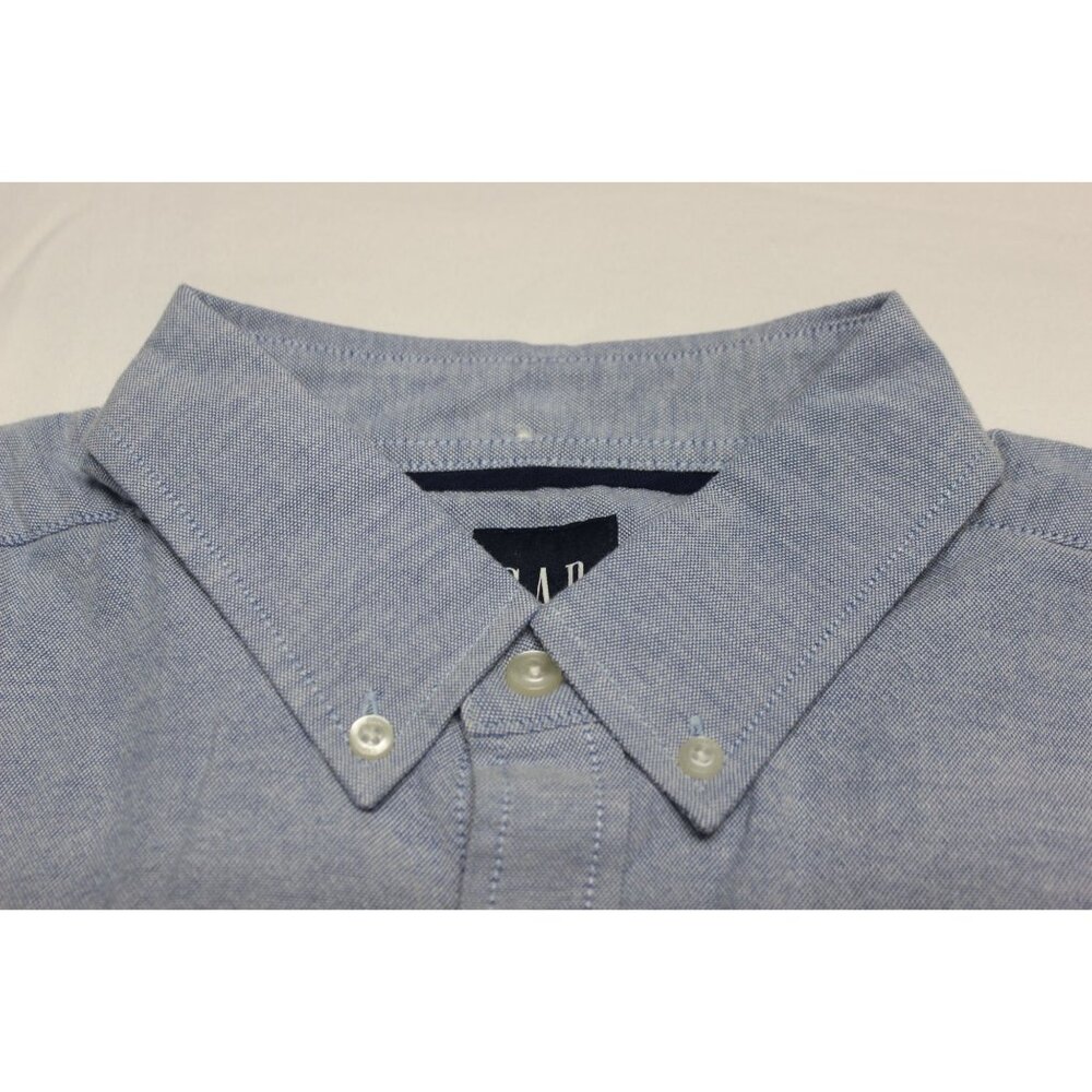 Gap men's solid blue button down collar button fr… - image 6